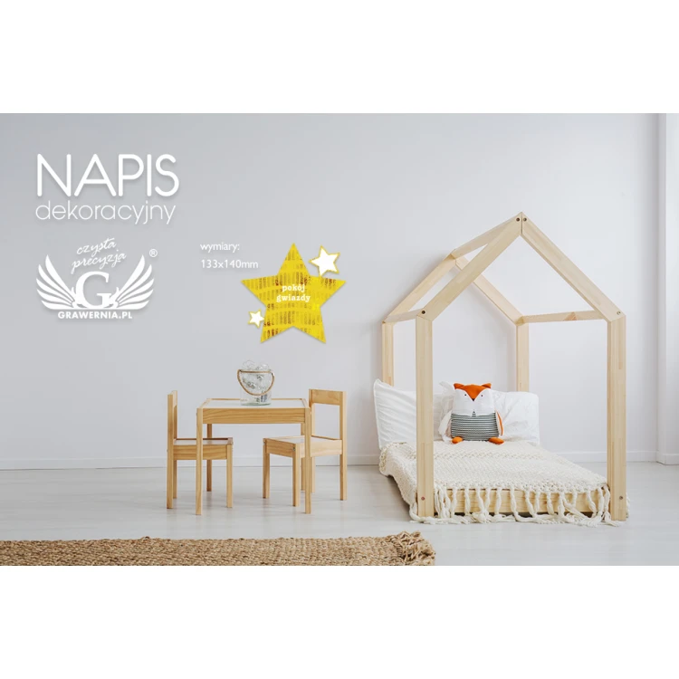 Decorative inscription - star - colorful UV print - NAP017