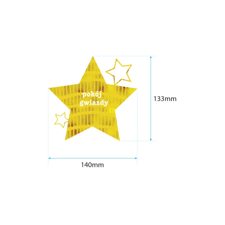 Decorative inscription - star - colorful UV print - NAP017