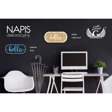 Decorative inscription - hello - laser cut - NAP015