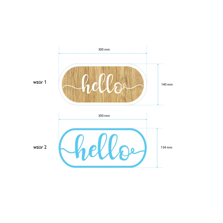 Decorative inscription - hello - laser cut - NAP015