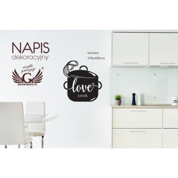 Decorative inscription - love cook - laser cut - NAP004