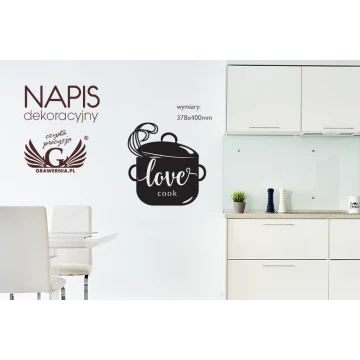 Decorative inscription - love cook - laser cut - NAP004