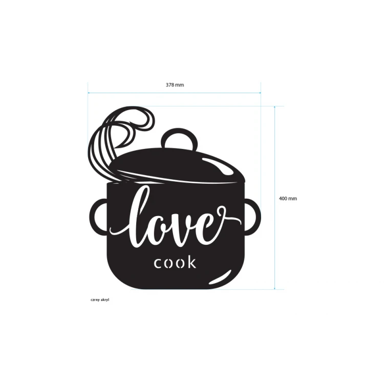 Decorative inscription - love cook - laser cut - NAP004