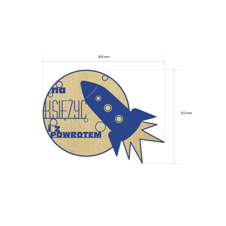 Decorative Sign - Rocket - Colorful UV Print - NAP016