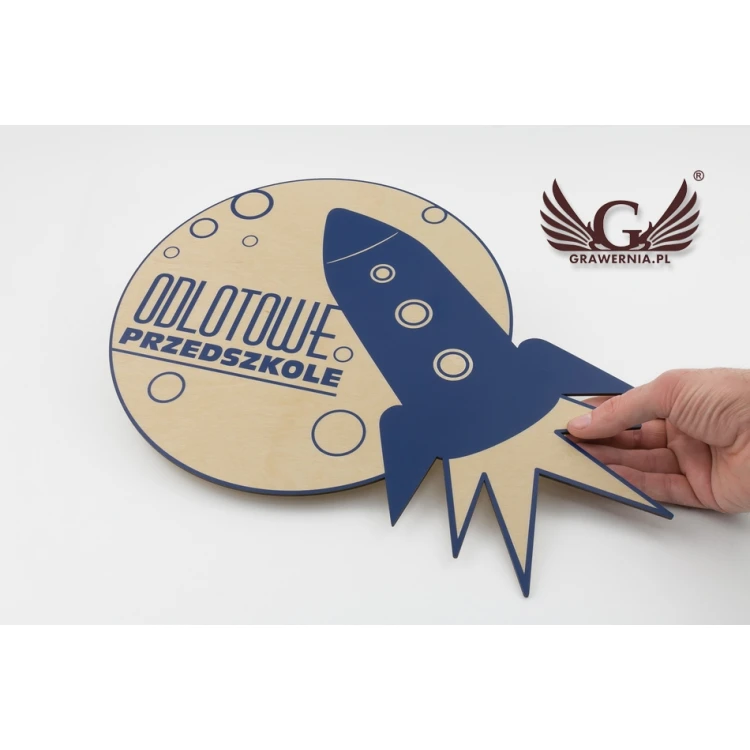 Decorative Sign - Rocket - Colorful UV Print - NAP016