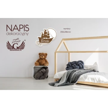 Decorative inscription - ship - colorful UV print - NAP013