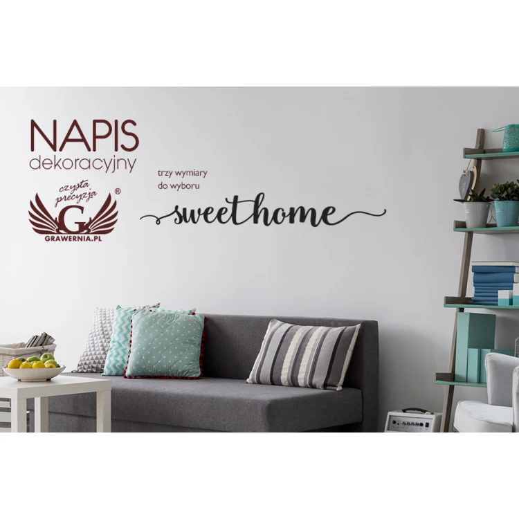 Decorative inscription - sweet home - laser cut - NAP005