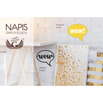 Decorative Sign - wow - Colorful UV Print - NAP014
