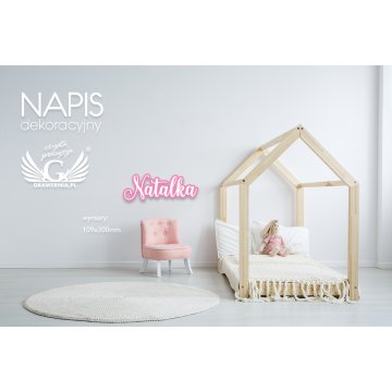 Decorative sign with child's name - colorful UV print - NAP010