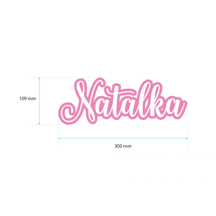 Decorative sign with child's name - colorful UV print - NAP010