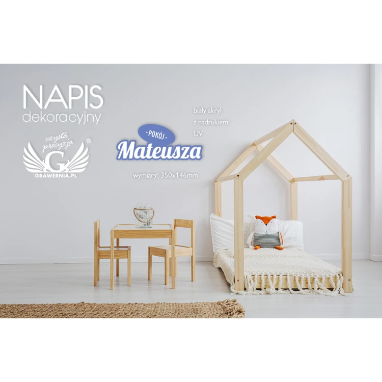 Decorative sign with child's name - colorful UV print - NAP022