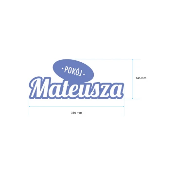 Decorative sign with child's name - colorful UV print - NAP022