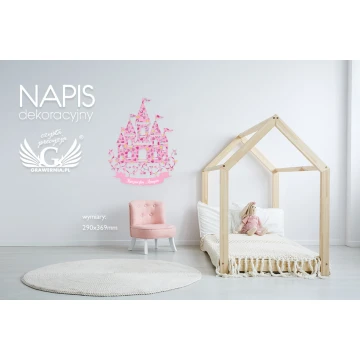 Decorative inscription - castle - colorful UV print - NAP007