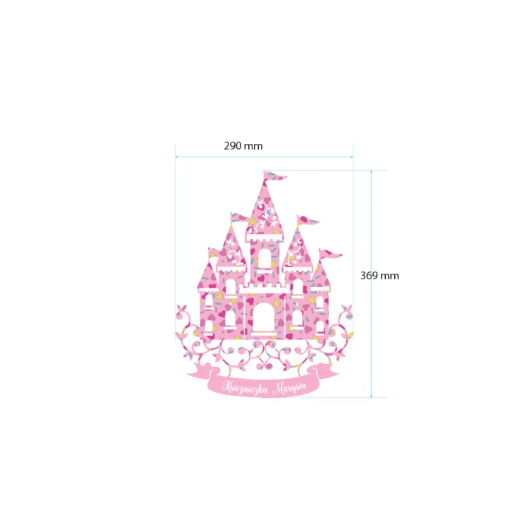 Decorative inscription - castle - colorful UV print - NAP007