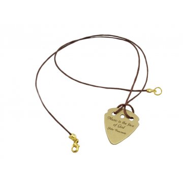 Guitar Pick Necklace with Custom Logo - Brass - KG01