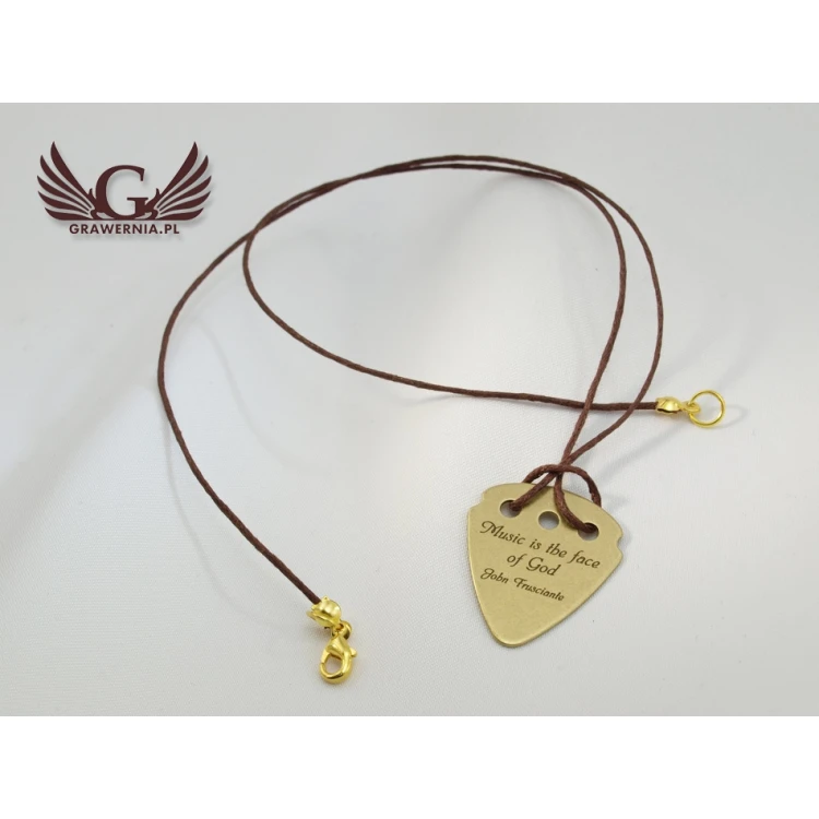 Guitar Pick Necklace with Custom Logo - Brass - KG01