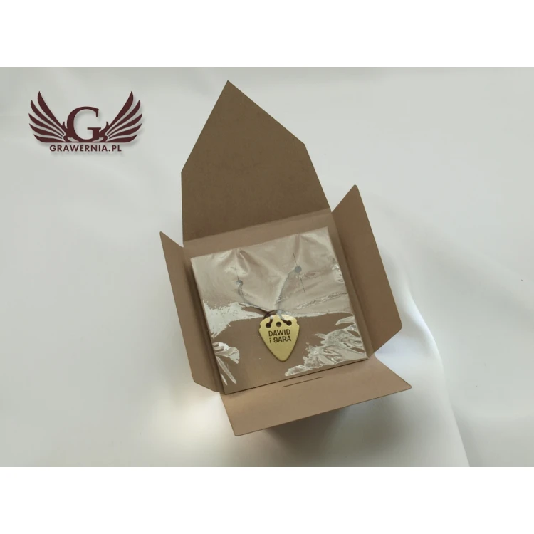 Guitar Pick Necklace with Custom Logo - Brass - KG01
