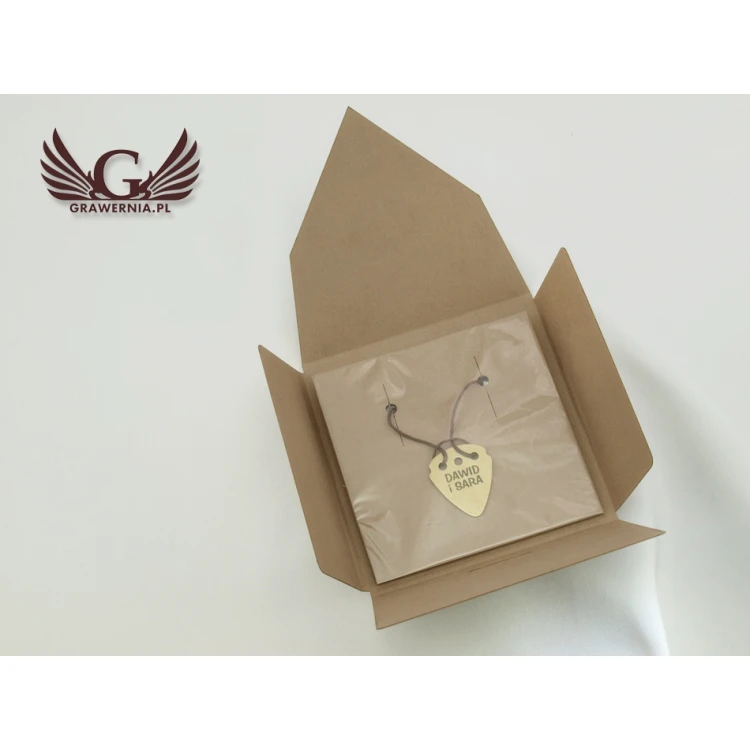 Guitar Pick Necklace with Custom Logo - Brass - KG01