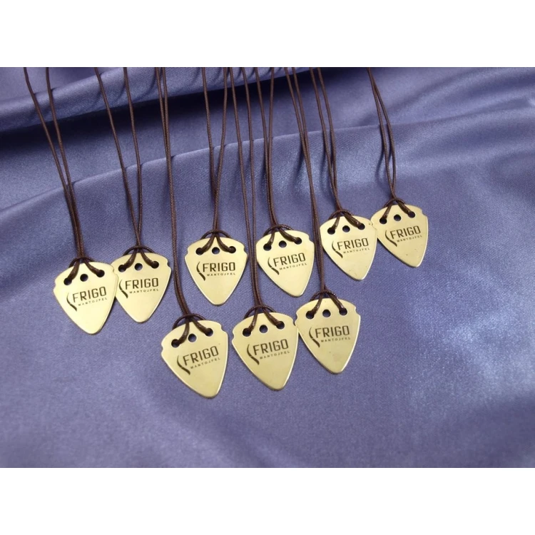 Guitar Pick Necklace with Custom Logo - Brass - KG01