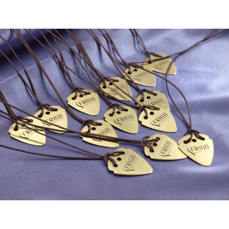 Guitar Pick Necklace with Custom Logo - Brass - KG01