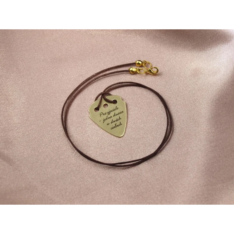 Guitar Pick Necklace with Custom Logo - Brass - KG01