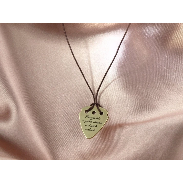 Guitar Pick Necklace with Custom Logo - Brass - KG01