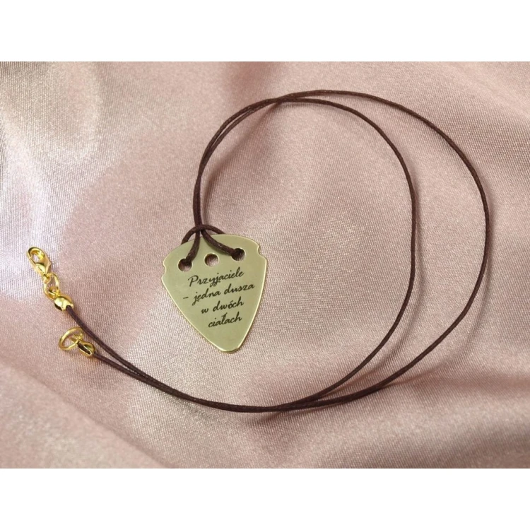 Guitar Pick Necklace with Custom Logo - Brass - KG01