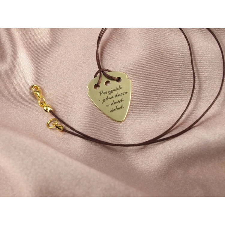 Guitar Pick Necklace with Custom Logo - Brass - KG01