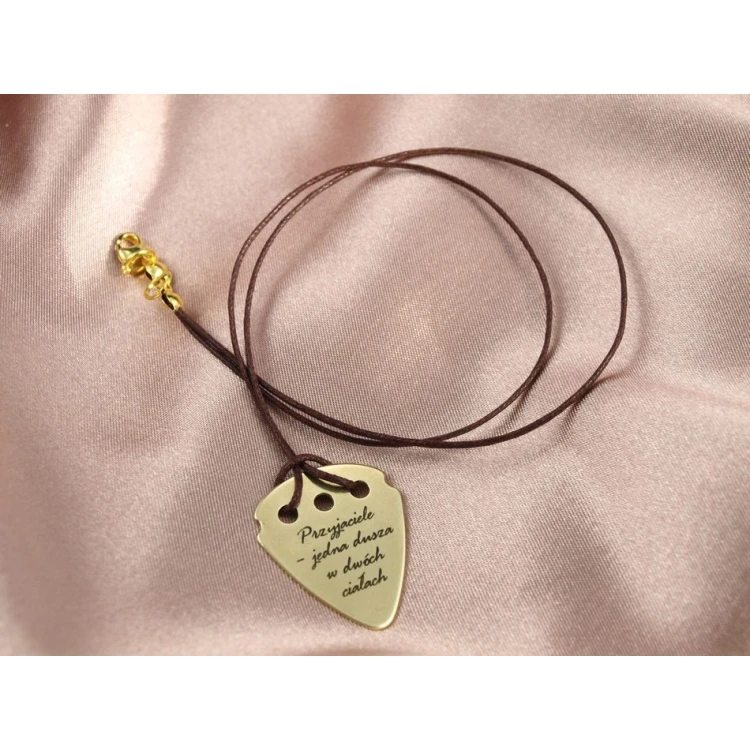 Guitar Pick Necklace with Custom Logo - Brass - KG01