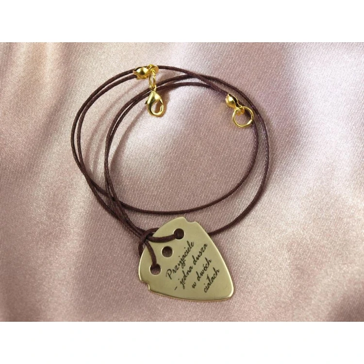Guitar Pick Necklace with Custom Logo - Brass - KG01