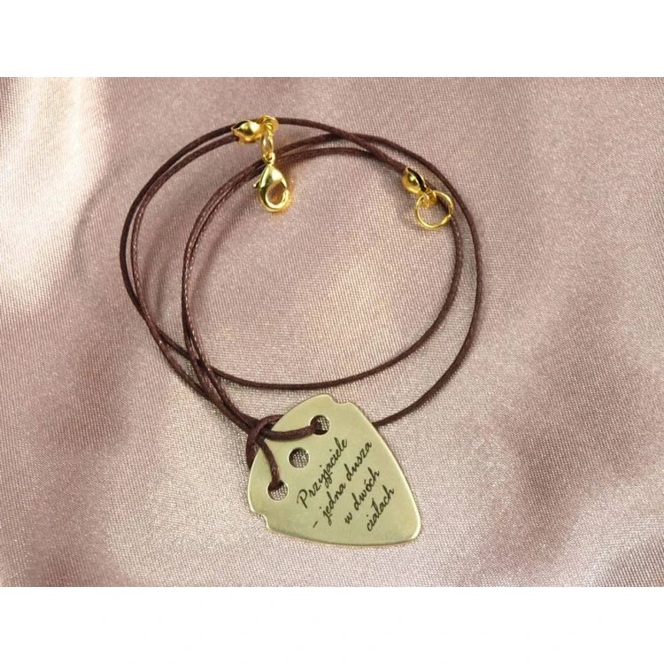 Guitar Pick Necklace with Custom Logo - Brass - KG01