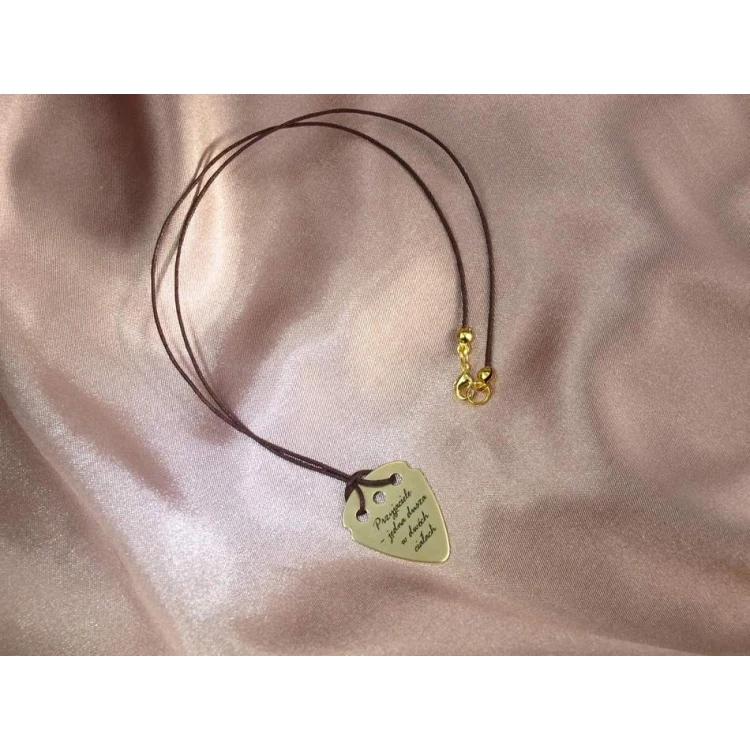 Guitar Pick Necklace with Custom Logo - Brass - KG01
