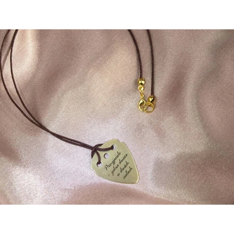 Guitar Pick Necklace with Custom Logo - Brass - KG01