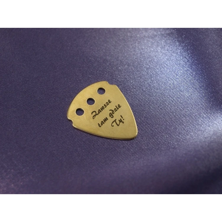Guitar Pick Necklace with Custom Logo - Brass - KG01