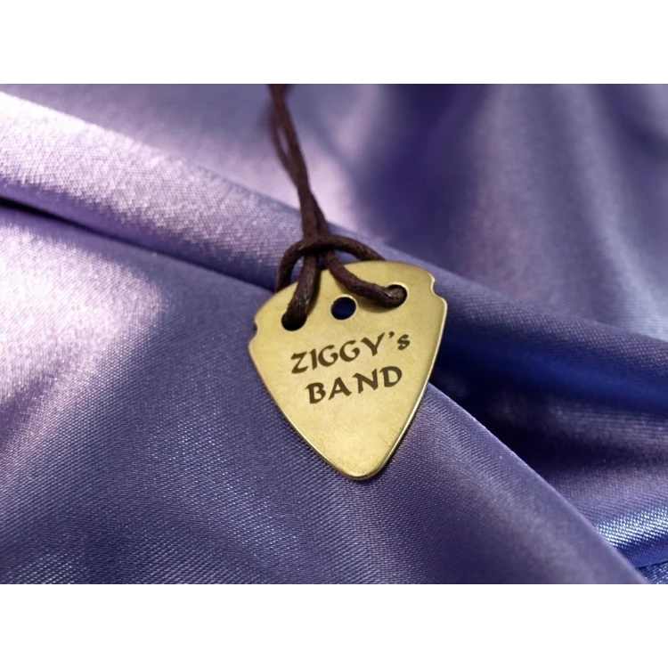 Guitar Pick Necklace with Custom Logo - Brass - KG01