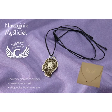 Thinker Necklace - with any engraving - NSZ001