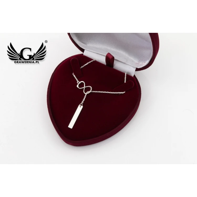 Infinity Necklace with Custom Engraving - Silver - SRB035
