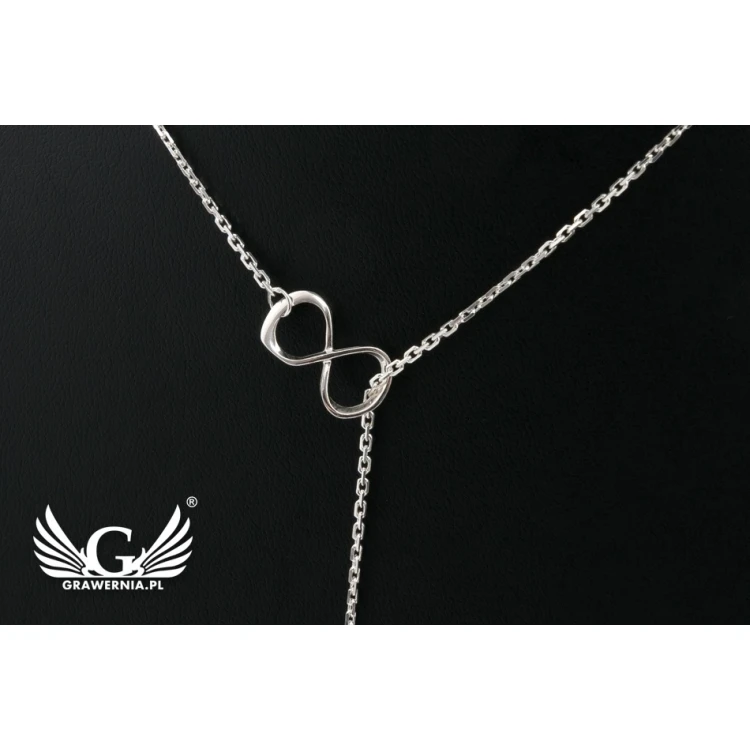 Infinity Necklace with Custom Engraving - Silver - SRB035