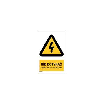 Do not touch, electrical device - size 150x220mm - PVC - UV color print - BHP133