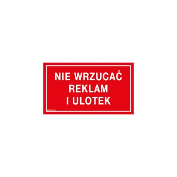 Do not throw in ads and leaflets - sign size 210x120mm - PVC - UV color print - TAB180