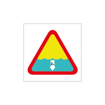 Dangerous Water Depth - Sign for Pool or Swimming Area Size 420x420mm - PVC - UV Print - TAB229