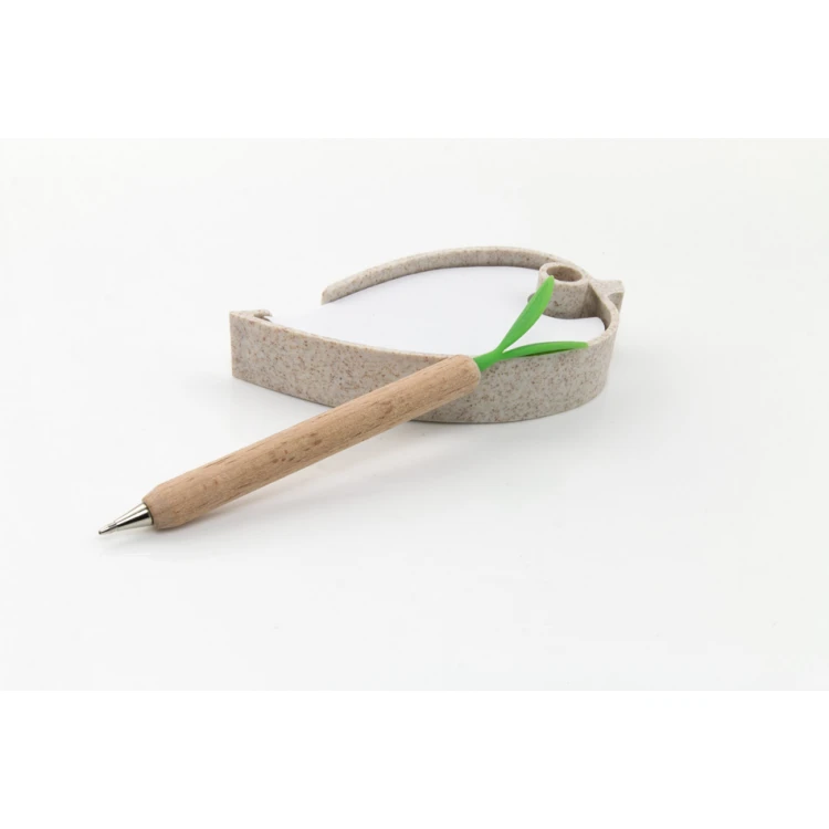 Desk notepad with wooden pen and your engraving - NOT013