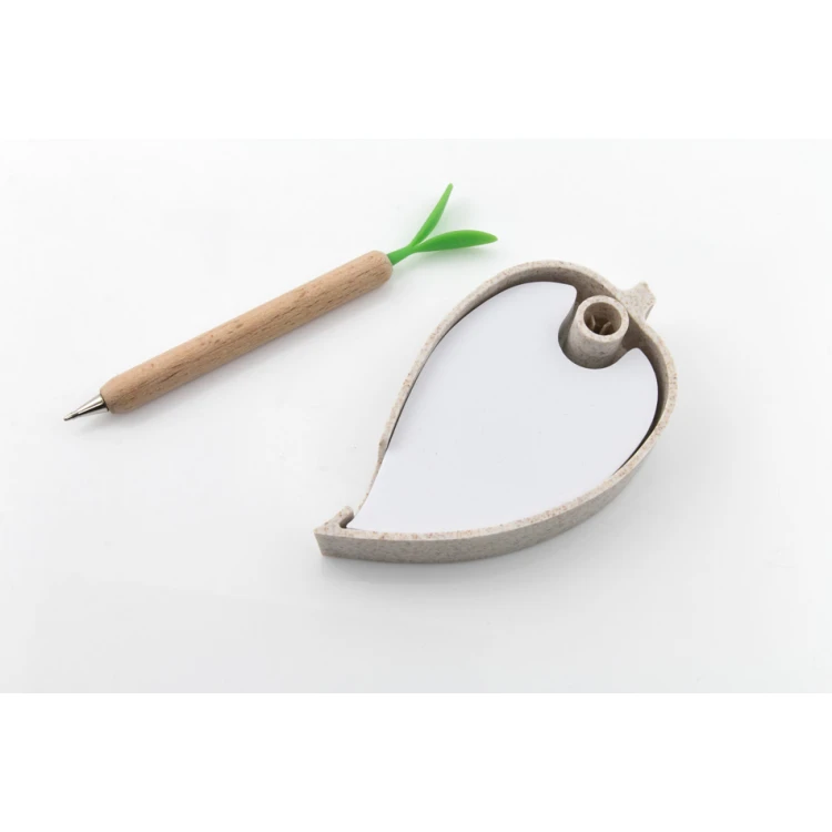 Desk notepad with wooden pen and your engraving - NOT013