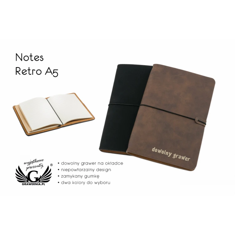 Retro A5 Notebook with Your Engraving - NOT005