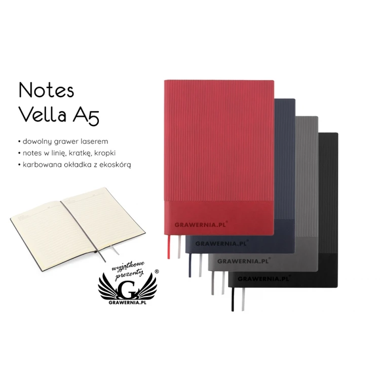 Vella A5 Notebook, 96 pages - with your engraving - NOT011