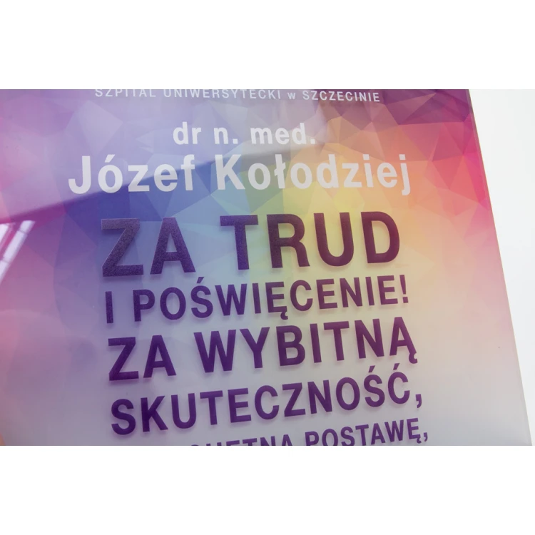 Modern Acrylic Diploma for Doctor - Colorful UV Print - DUV054