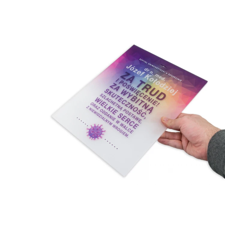Modern Acrylic Diploma for Doctor - Colorful UV Print - DUV054