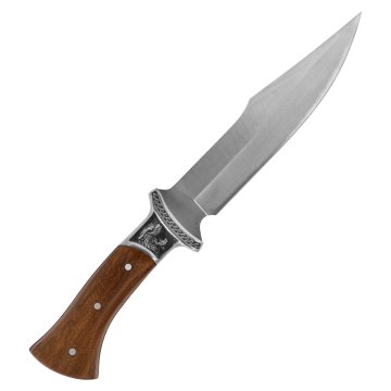 Tasman MAORI hunting knife with fixed head - engraving on blade and handle - NOZ002