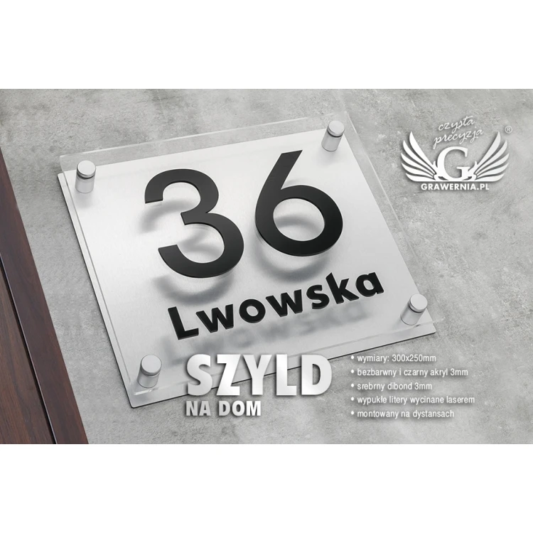 House Number - Legible Raised Letters - Size 300x250mm - SPD017