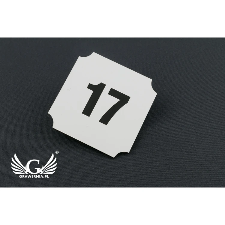 Door Numbering - White with Colorful Engraving - ND015 - Size 50x50mm